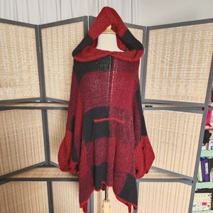 FREE PEOPLE Soft Knit Yarn Hooded Poncho